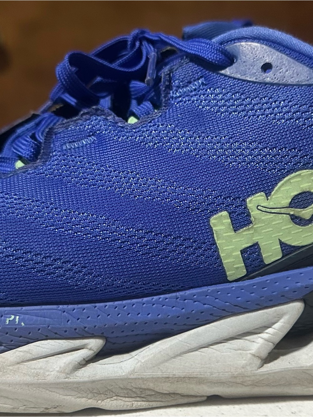 Hoka Men's Royal Blue Running Shoe with Lime Logo